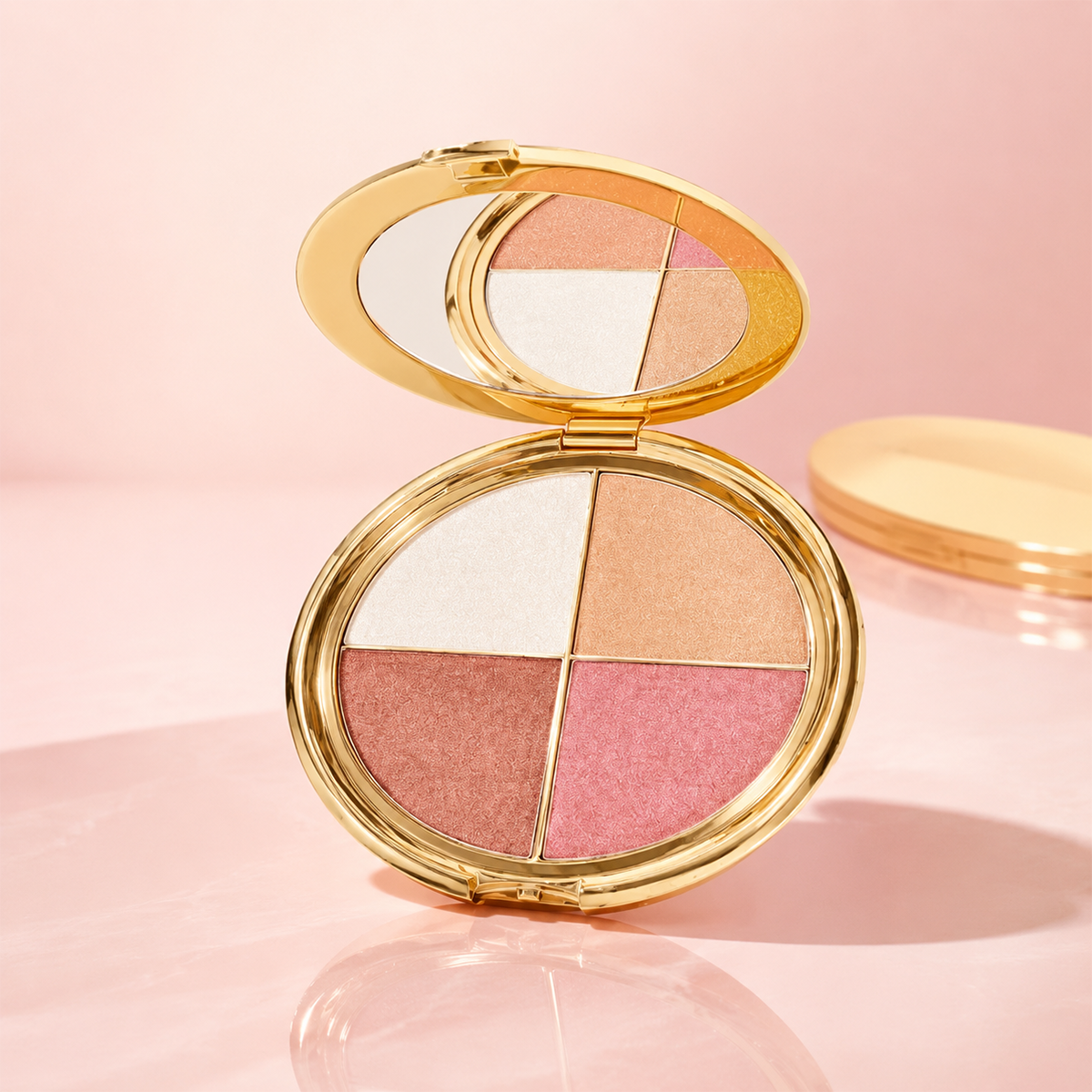 🎁 BUY 2 GET 1 FREE | 4-in-1 Glow Palette – 4 Silky Shades for Eyes & Cheeks, Buildable Radiance & Seamless Blend ✨