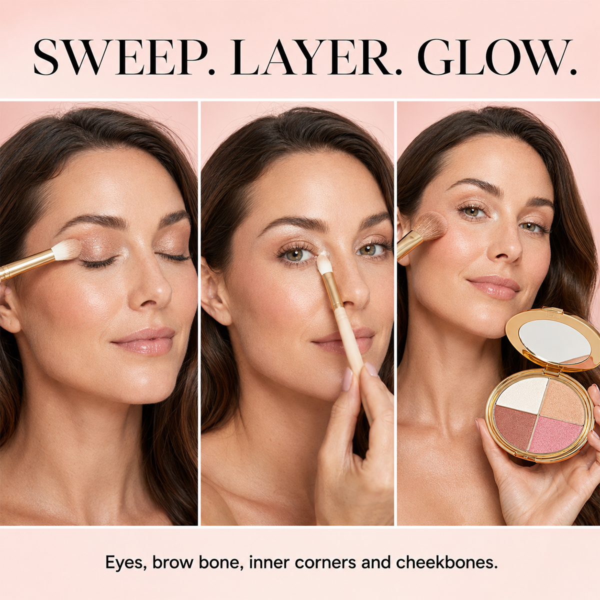 🎁 BUY 2 GET 1 FREE | 4-in-1 Glow Palette – 4 Silky Shades for Eyes & Cheeks, Buildable Radiance & Seamless Blend ✨