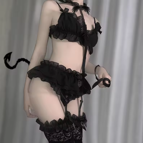 🖤 The Midnight Imp  Lace Babydoll Set