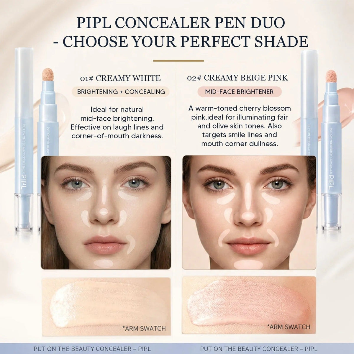 Limited Stock ⏰️Buy 1 Get 1 Free！ 24H Full-Coverage Concealer Pen – Lightweight & Blendable Formula